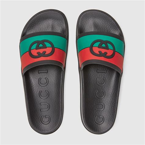 gucci red green black|Gucci red and green slides.